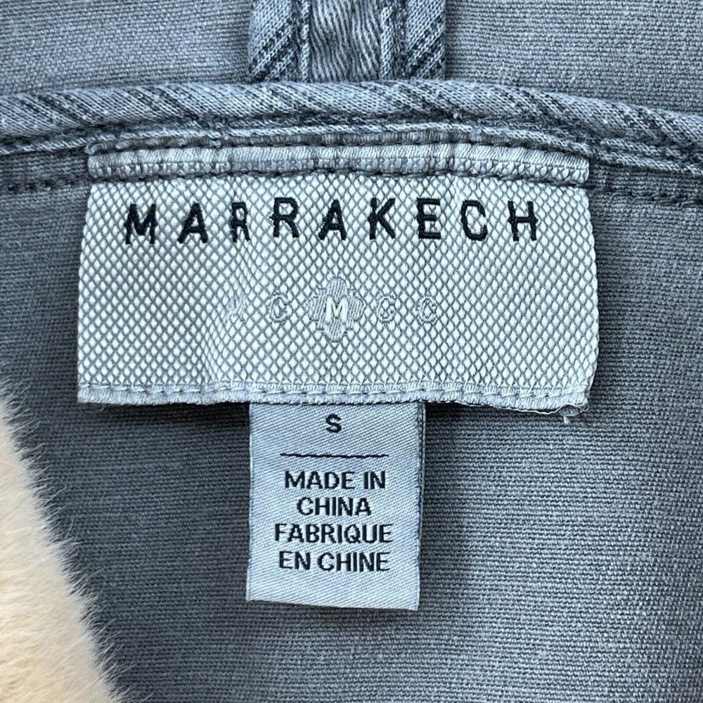 Anthroplogie Marrakech Faux Fur Collar Aviator Moto Jacket Coat Gray - Picture 8 of 14